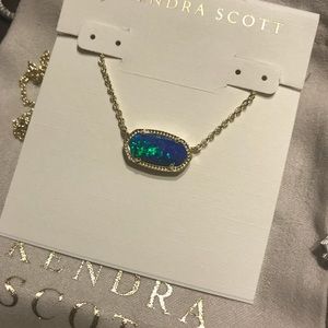 Kendra Scott Kyocera opal gold Elisa necklace NEW*